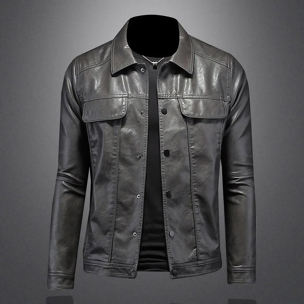 Veste homme coupe ajustée mi-saison, à poches, trois coloris, gris