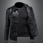 Veste homme coupe ajustée mi-saison, à poches, trois coloris, noir