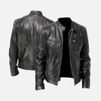 Veste homme ajustée en matière souple, noir, kaki ou marron