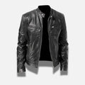 Veste homme ajustée en matière souple, noir, kaki ou marron, noir