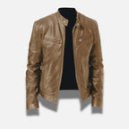Veste homme ajustée en matière souple, noir, kaki ou marron, kaki