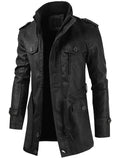 Veste homme classique, noir ou marron, du L au 4XL, noir