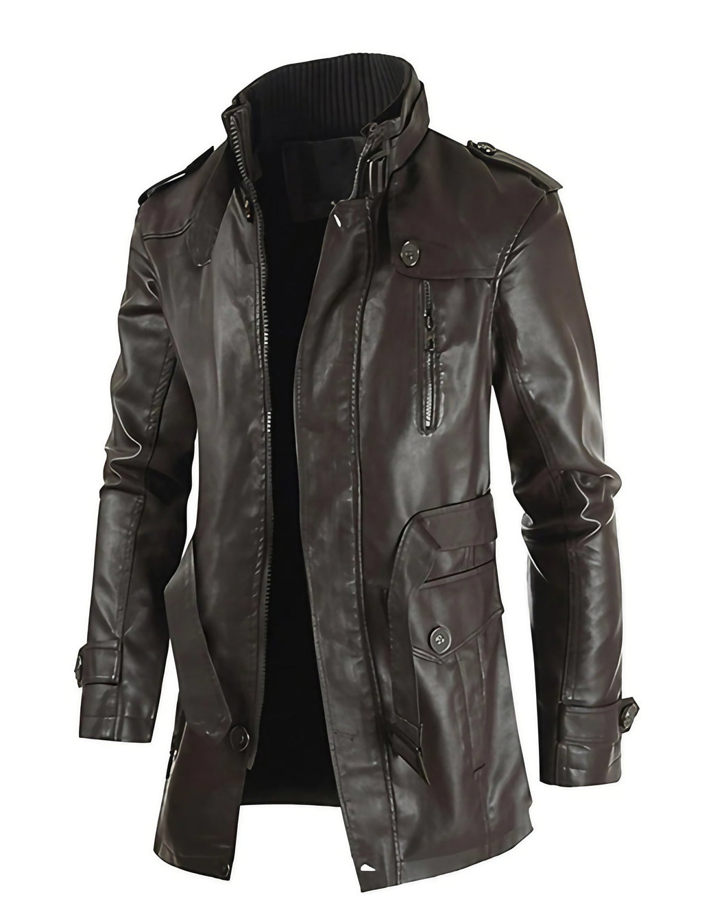 Veste homme classique, noir ou marron, du L au 4XL, marron foncé