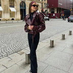 Veste courte femme ajustée à larges revers, du S au L