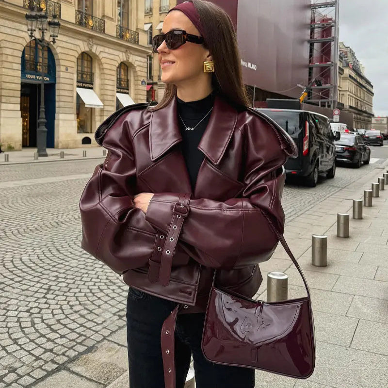 Veste courte femme ajustée à larges revers, du S au L