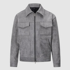 Veste homme cintrée à fermeture zippée, gris ou noir