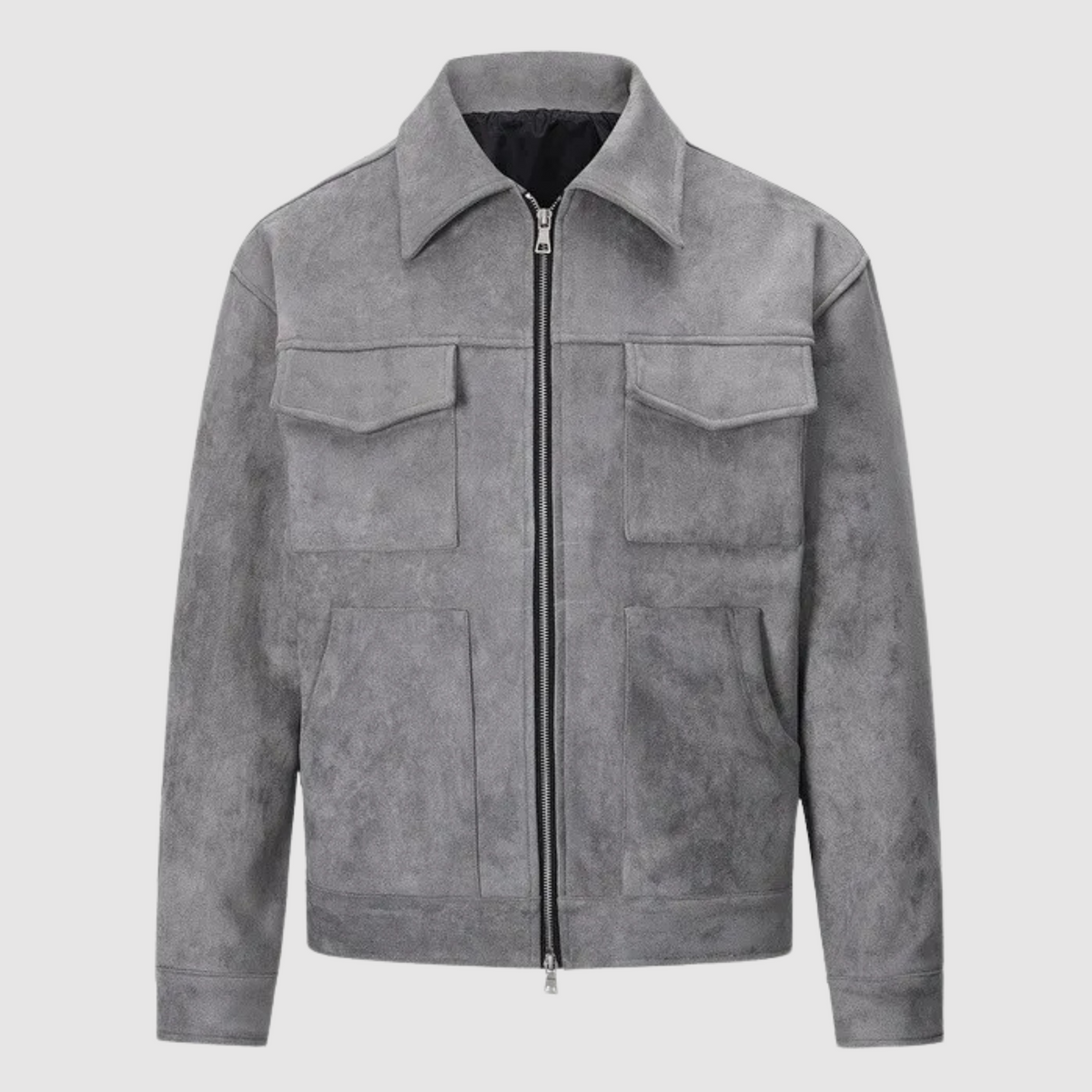 Veste homme cintrée à fermeture zippée, gris ou noir