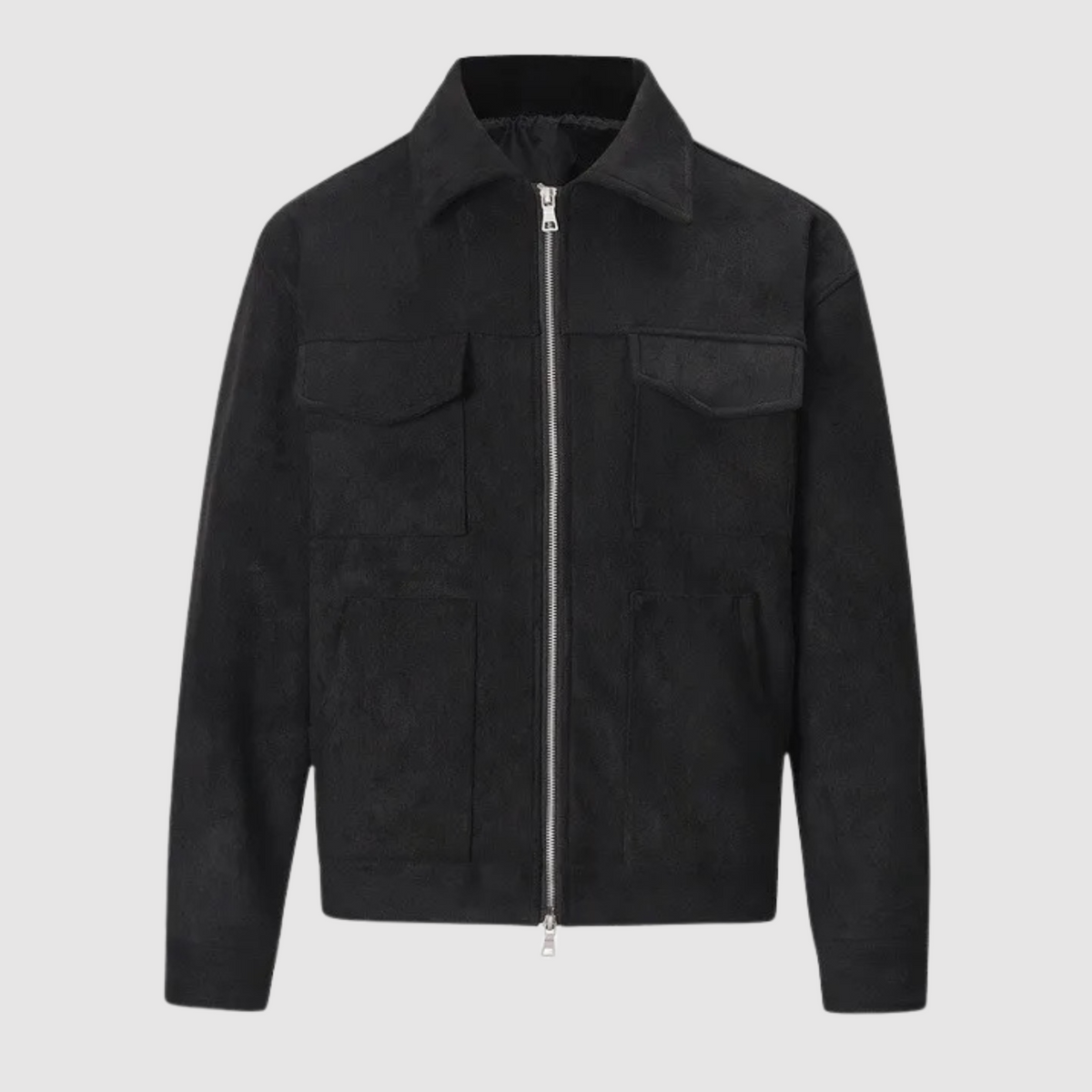 Veste homme cintrée à fermeture zippée, gris ou noir