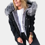 Veste en jean femme, coupe légèrement ample, quatre coloris, noir