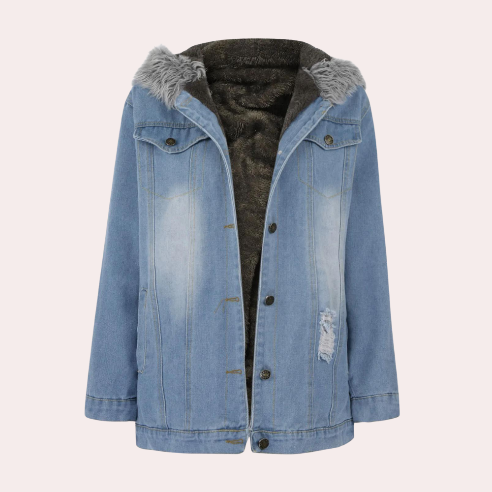Veste en jean femme, coupe légèrement ample, quatre coloris