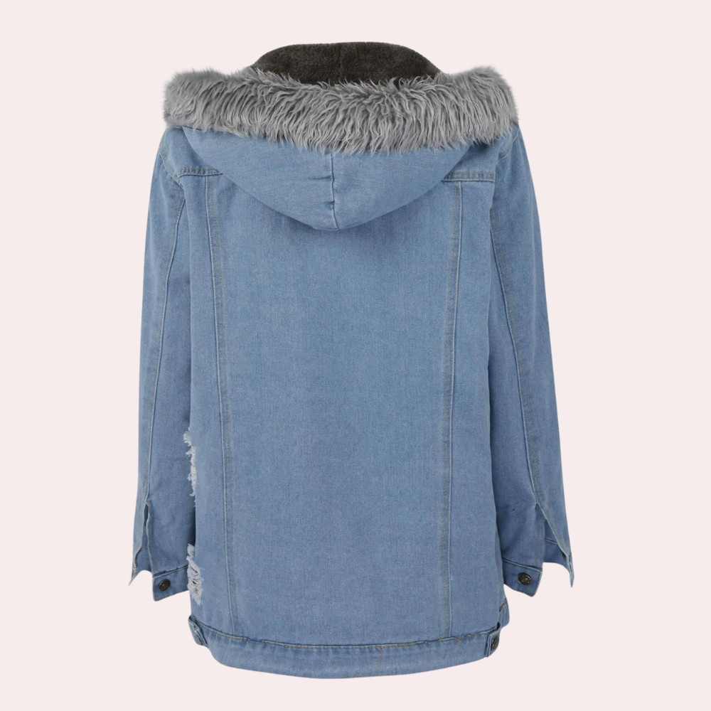 Veste en jean femme, coupe légèrement ample, quatre coloris