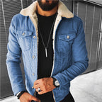 Veste en jean homme, noir, bleu ou bleu foncé, du S au 2XL, bleu