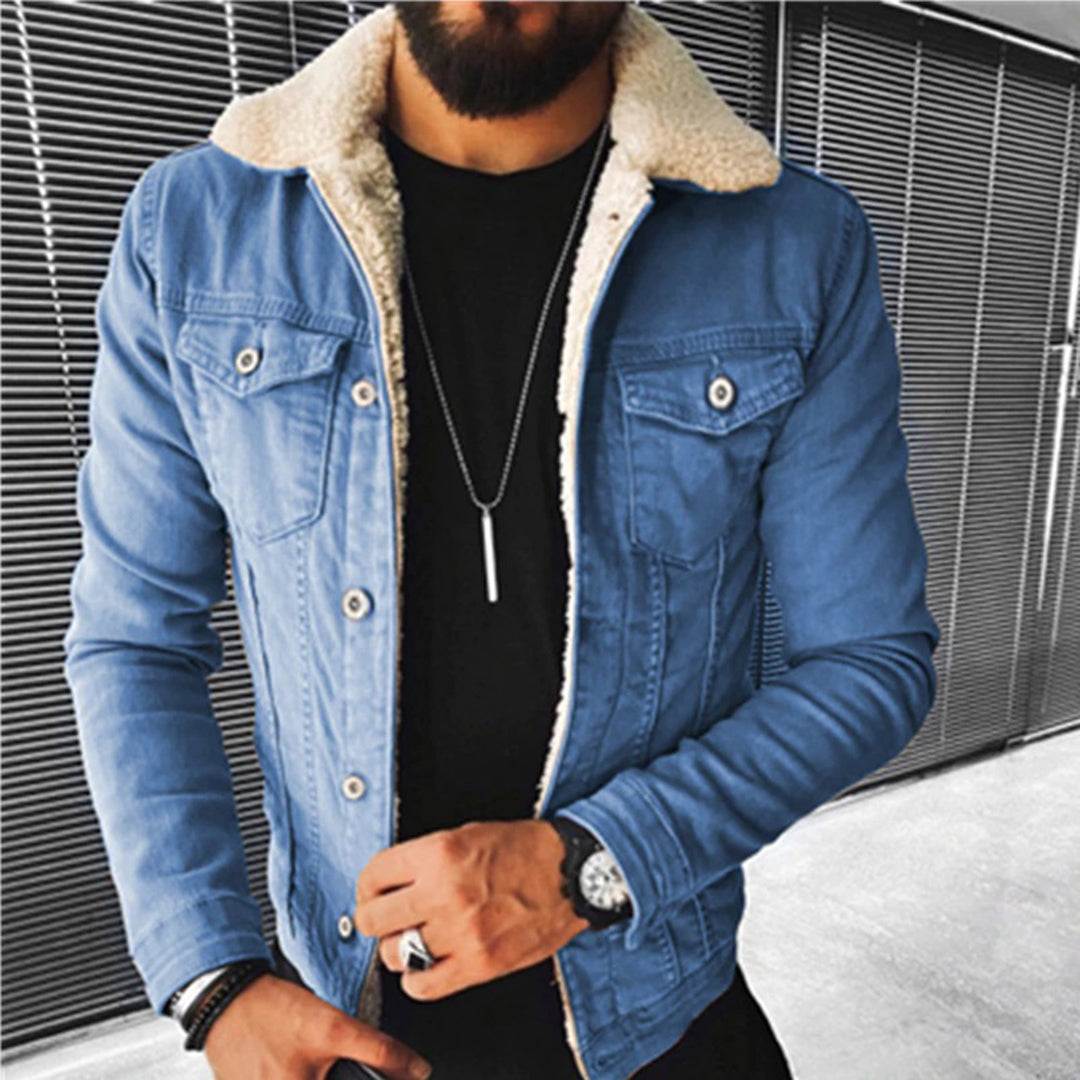 Veste en jean homme, noir, bleu ou bleu foncé, du S au 2XL, bleu