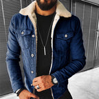 Veste en jean homme, noir, bleu ou bleu foncé, du S au 2XL, bleu foncé