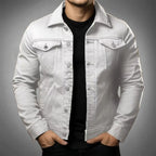 Veste en jean homme, quatre coloris, du M au 3XL, blanc