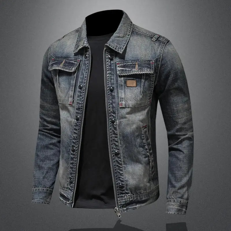Veste en jean homme rétro à poches, du M au 5XL