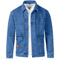 Veste en jean homme à boutons et poches poitrine, trois coloris, bleu