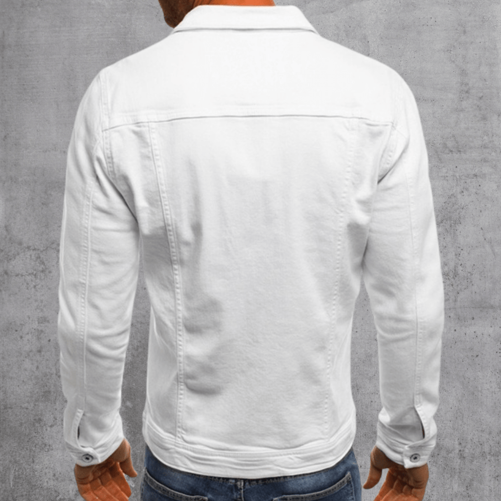 Veste en jean homme coupe slim, coutures contrastées, cinq coloris
