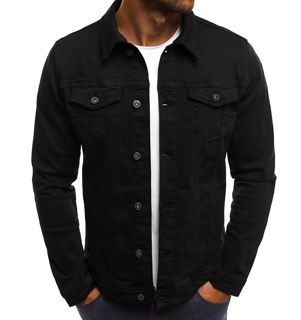 Veste en jean homme décontractée, six coloris, du S au 3XL, noir