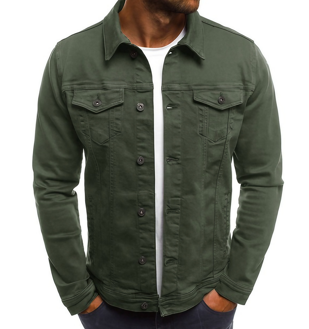 Veste en jean homme décontractée, six coloris, du S au 3XL, vert
