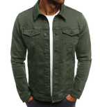 Veste en jean homme décontractée, six coloris, du S au 3XL, vert