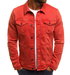 Veste en jean homme décontractée, six coloris, du S au 3XL, rouge