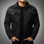 Veste en jean homme coupe ajustée, quatre coloris, noir