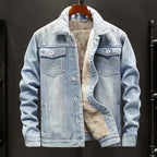 Veste homme boutonnée à poches poitrine, trois tons de bleu, bleu clair