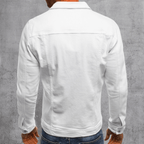 Veste en jean homme coupe ajustée, coutures contrastées