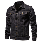Veste en jean homme, col rabattu et poches poitrine