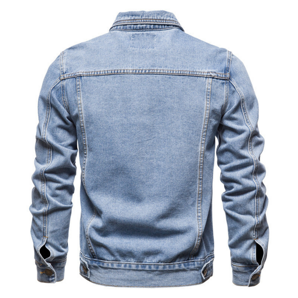 Veste en jean homme, col rabattu et poches poitrine
