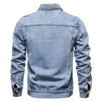 Veste en jean homme, col rabattu et poches poitrine