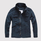 Veste en jean homme rétro, multipoches, cinq coloris, bleu marine