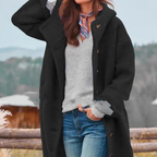 Veste femme épaisse en tweed, cintrée et zippée, noir