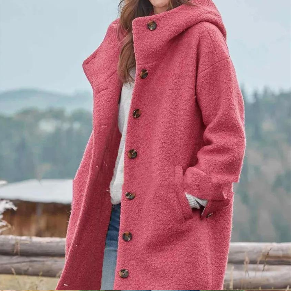 Veste femme épaisse en tweed, cintrée et zippée, rose