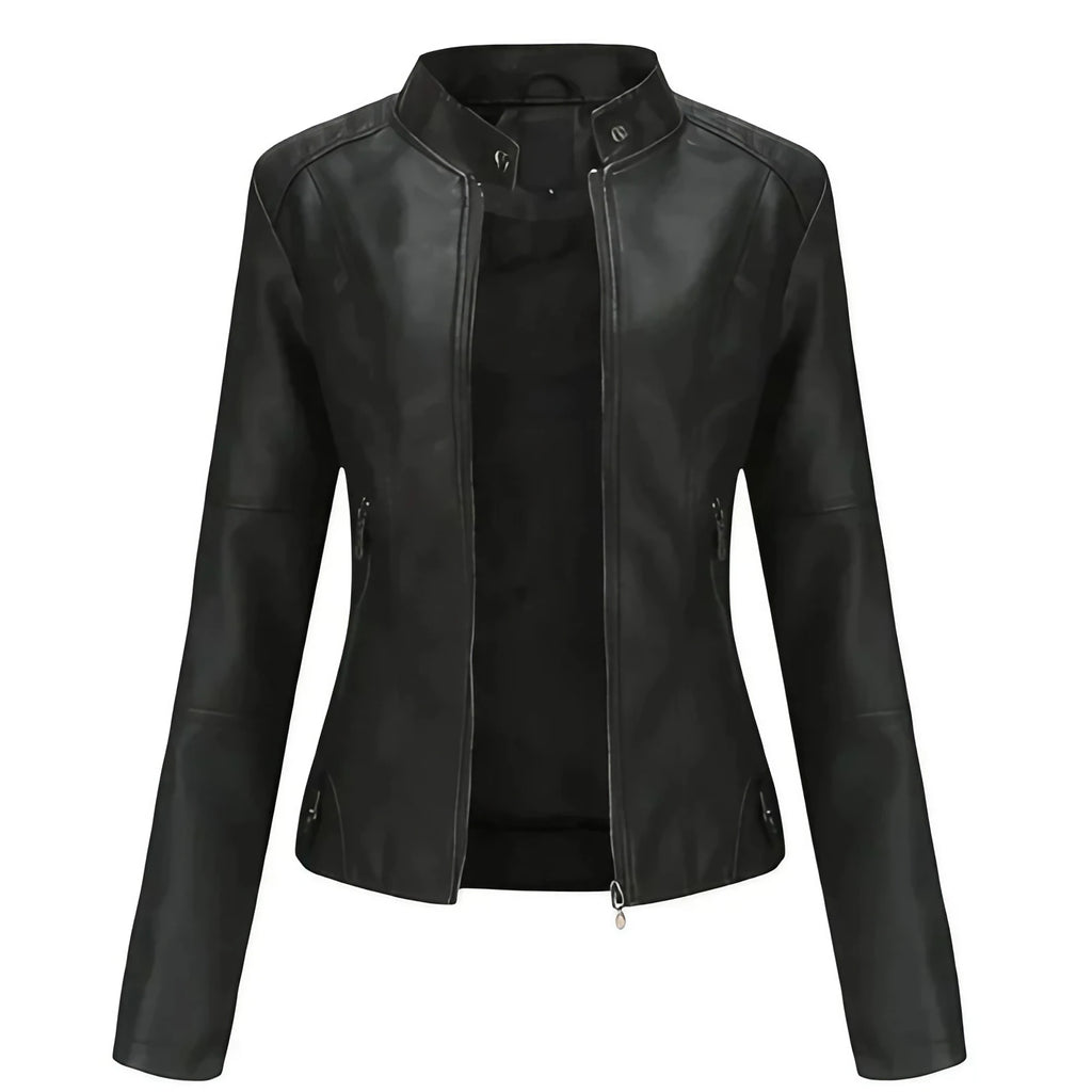Veste femme ajustée à fermetures éclair, cinq coloris, noir