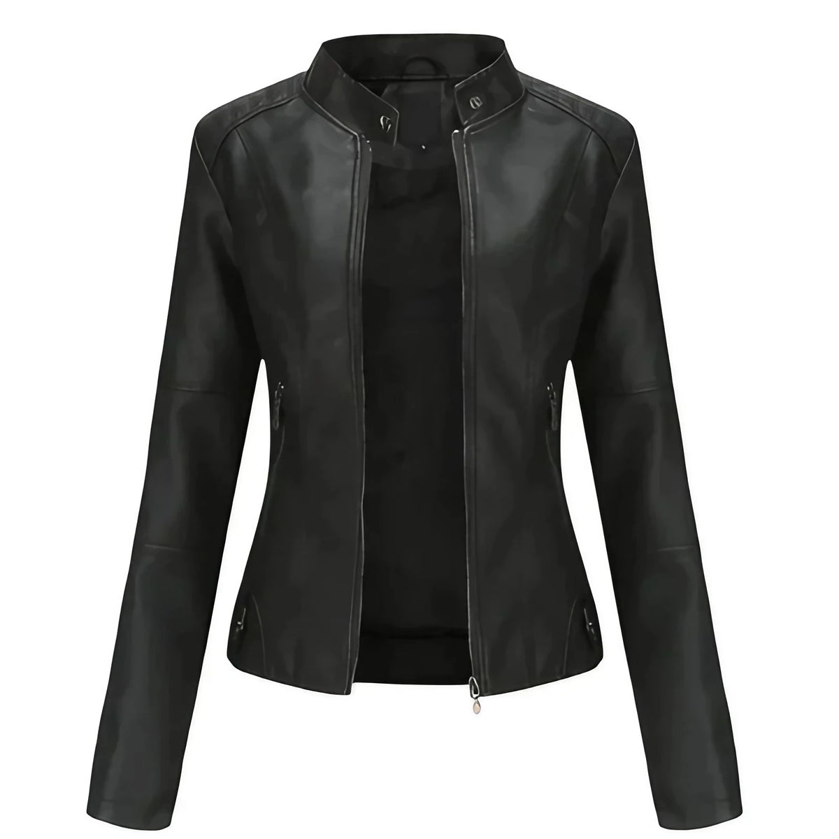 Veste femme ajustée à fermetures éclair, cinq coloris, noir