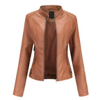 Veste femme ajustée à fermetures éclair, cinq coloris, brun clair