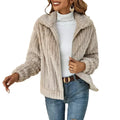 Veste douce femme zippée, légère, du S au 5XL, beige