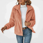 Veste douce femme zippée, légère, du S au 5XL, rose