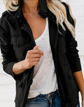 Veste femme à quatre poches, noir, beige ou vert, du S au 3XL, noir
