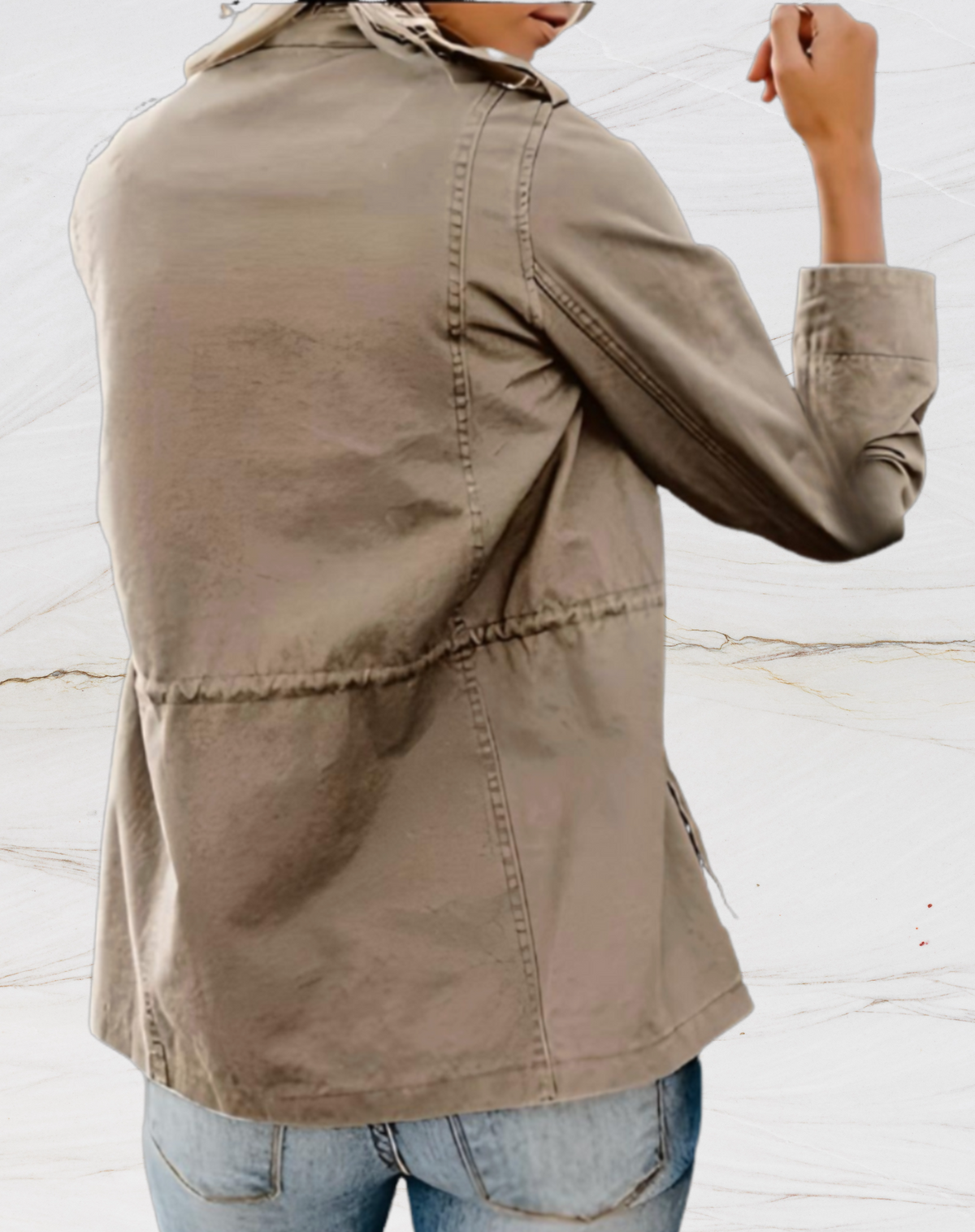 Veste femme à quatre poches, noir, beige ou vert, du S au 3XL