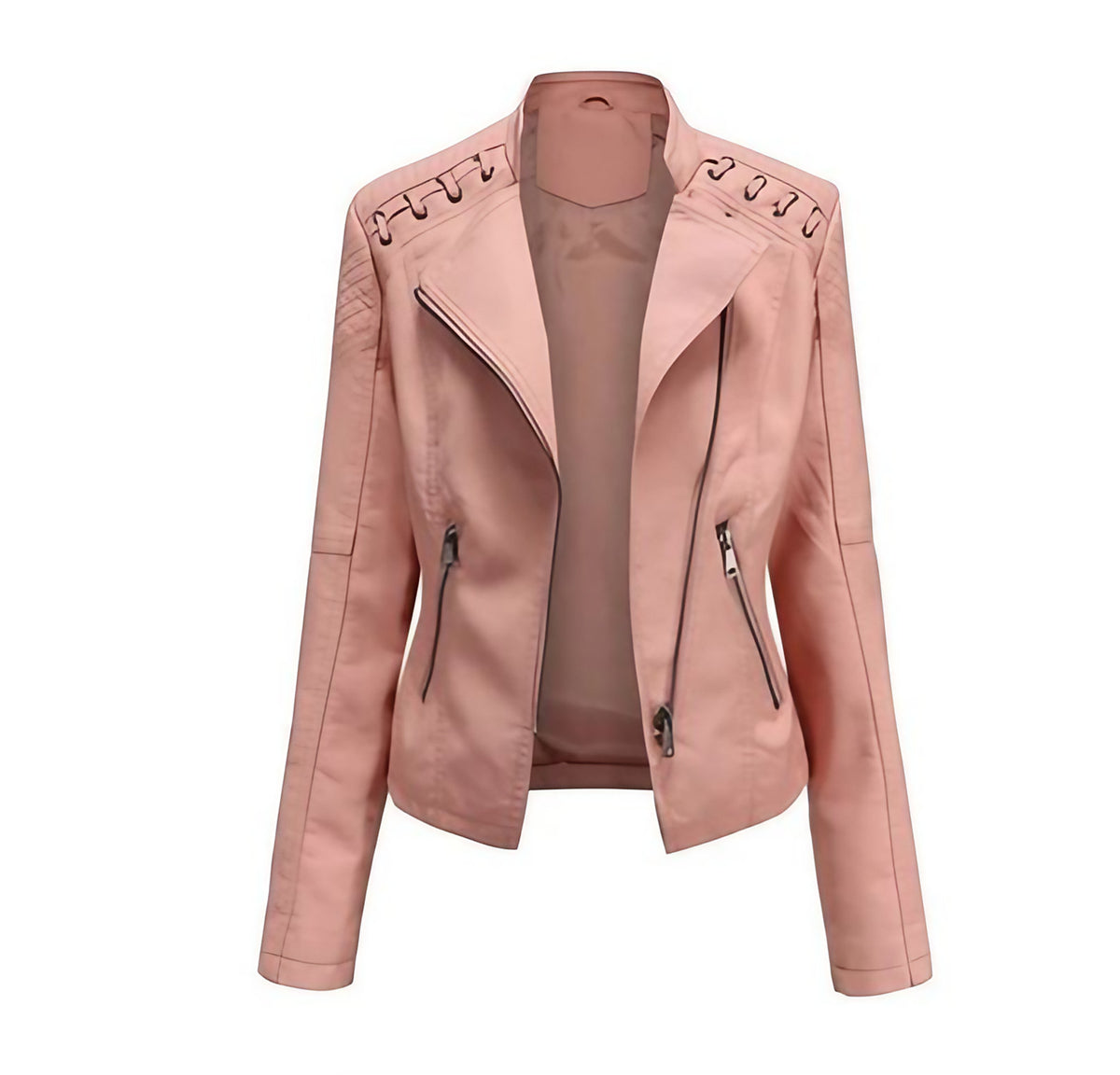 Veste femme à zip caché et coutures princesse, douze coloris, rose