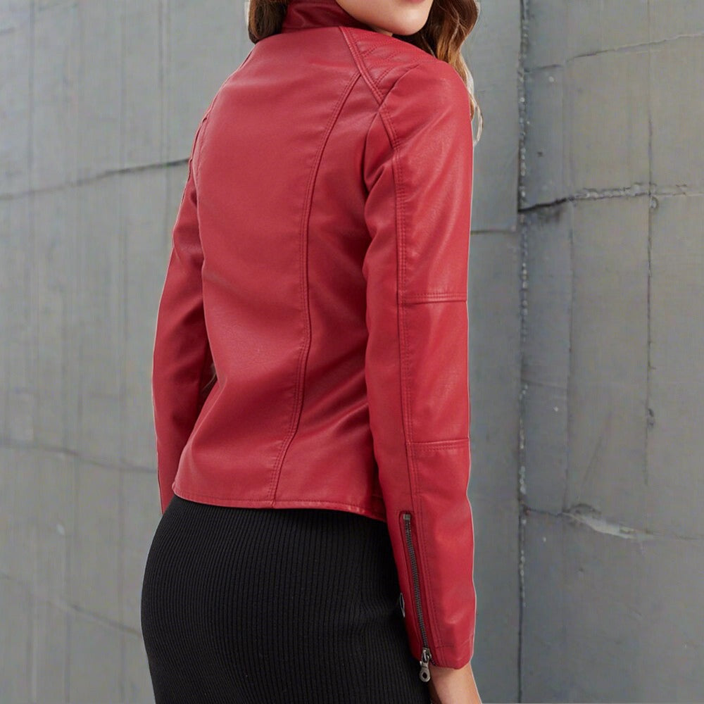 Veste femme zippée à coupe droite, poches à fermeture éclair