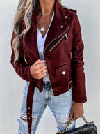 Veste femme coupe ajustée, noir ou rouge, du XS au 3XL, rouge