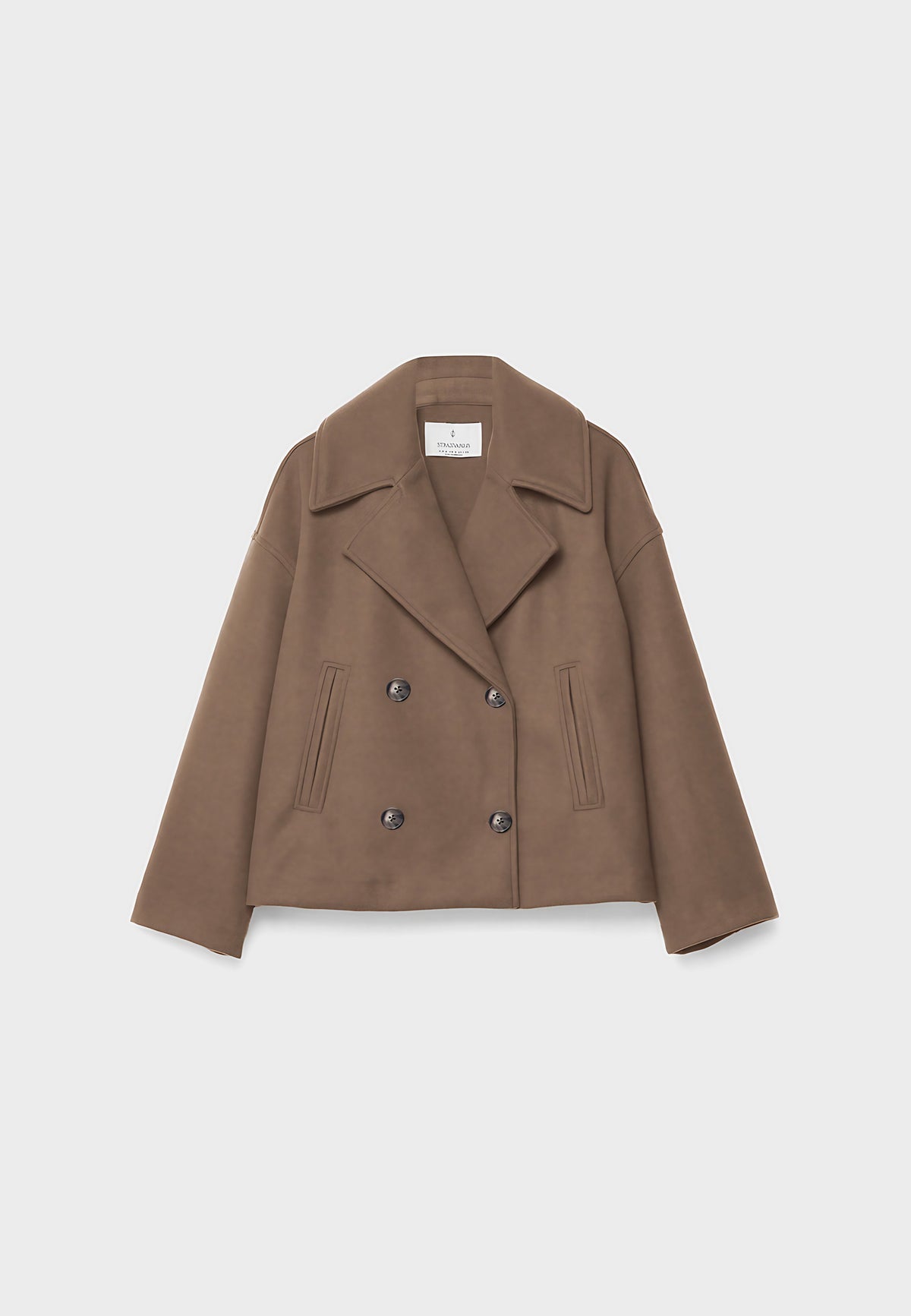 Veste courte femme à double boutonnage, du XS au 3XL, marron