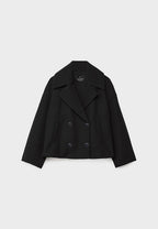 Veste courte femme à double boutonnage, du XS au 3XL, bleu marine