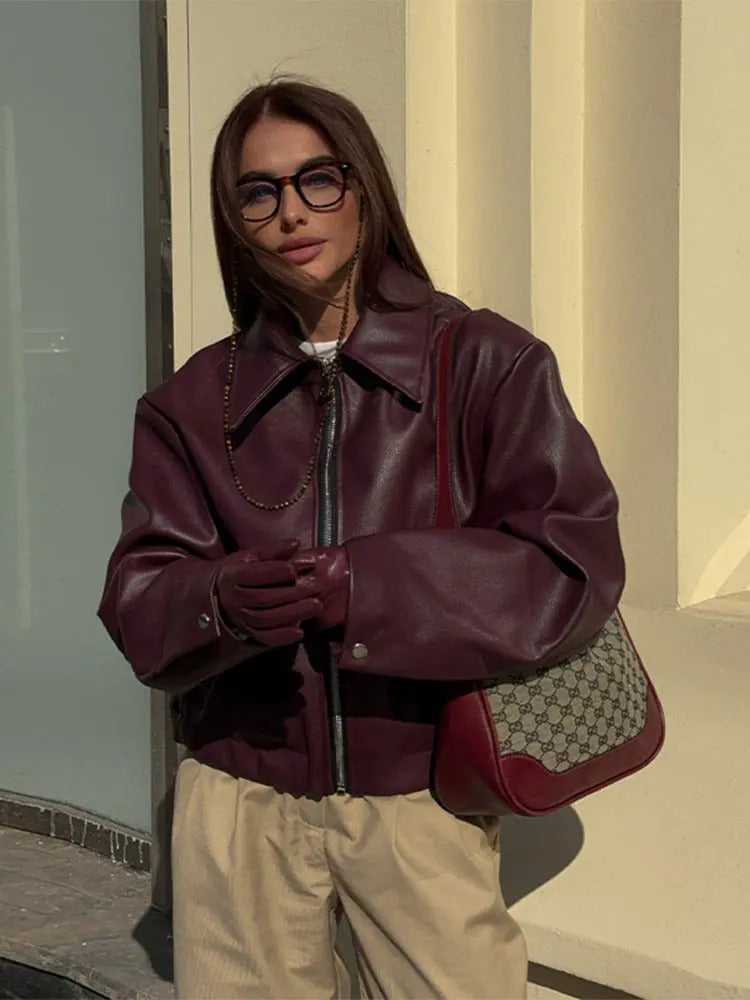 Veste femme rouge vin, coupe moderne, du S au L
