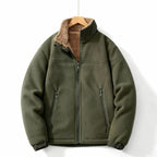 Veste d'hiver homme col montant, poches zippées, quatre coloris, vert