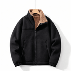 Veste d'hiver homme col montant, poches zippées, quatre coloris, noir
